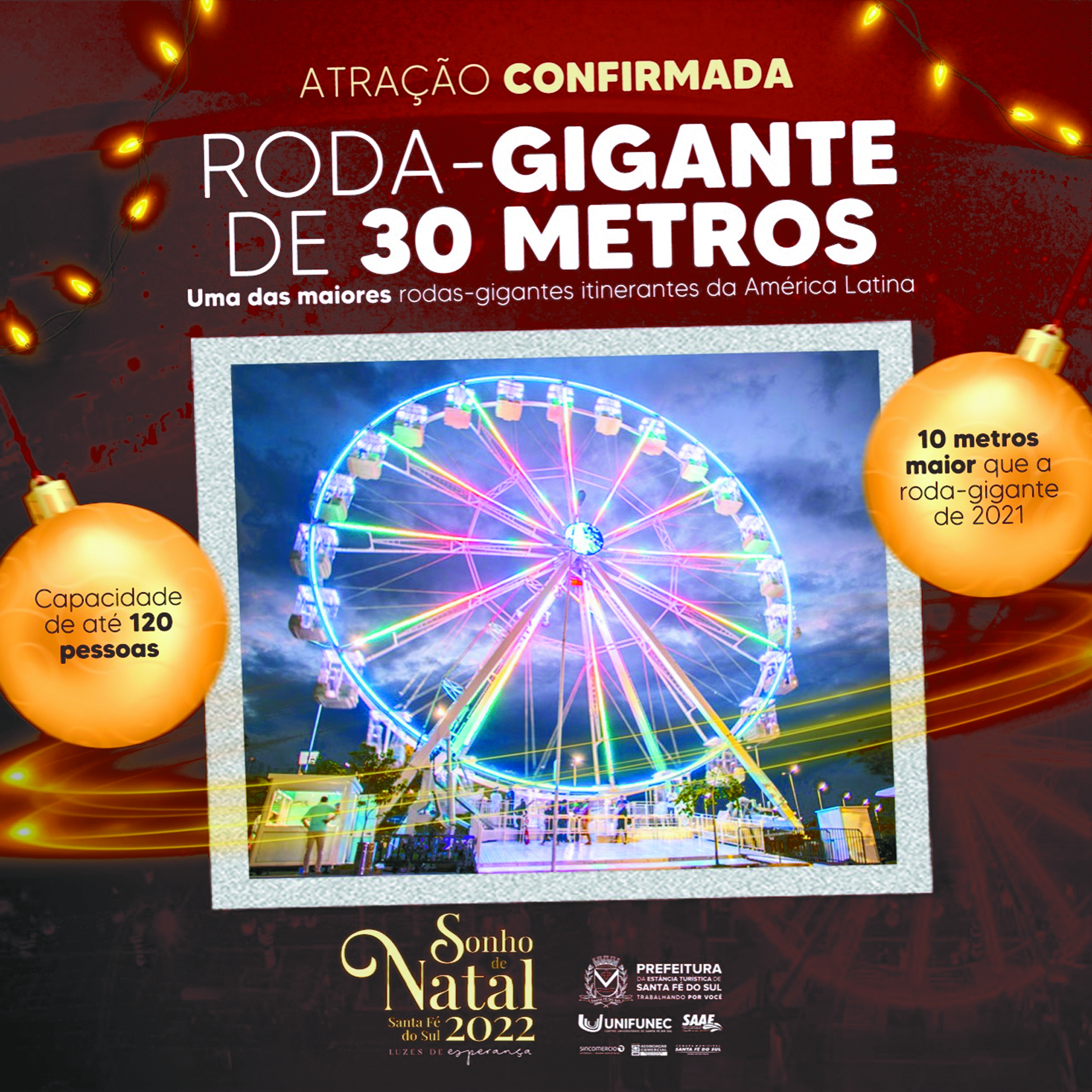 Uma das maiores rodas-gigantes itinerantes da América Latina é atração  confirmada para o Sonho de Natal – Jornal Regional